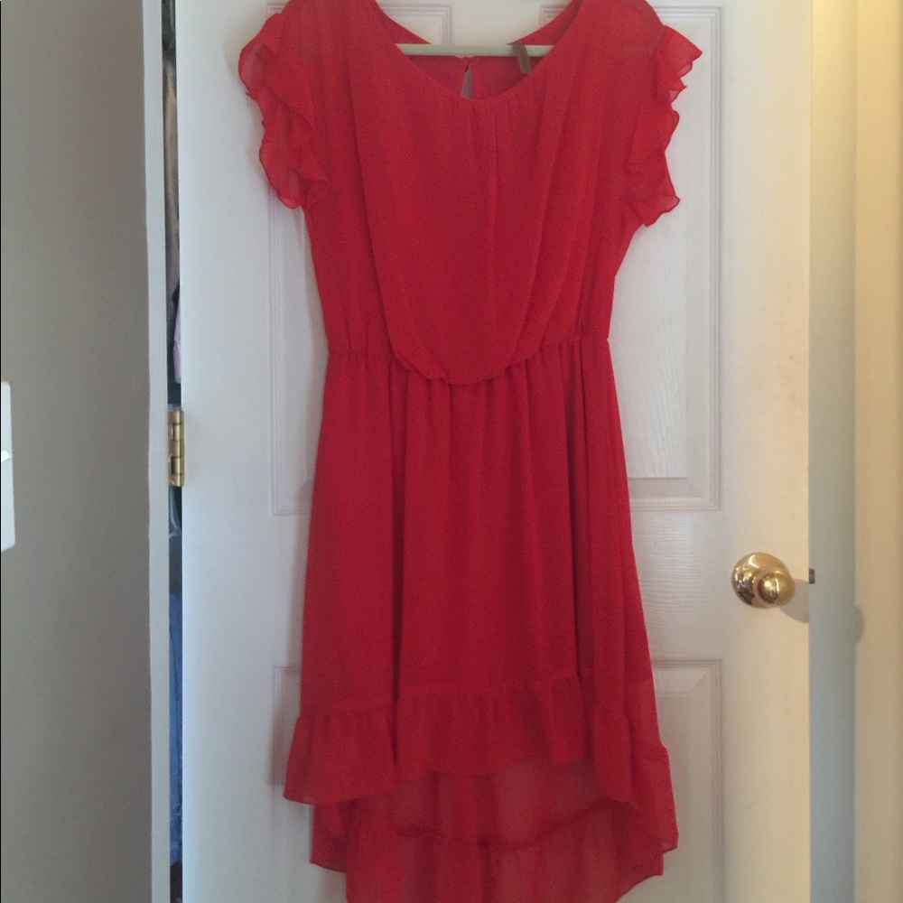 High low red dress